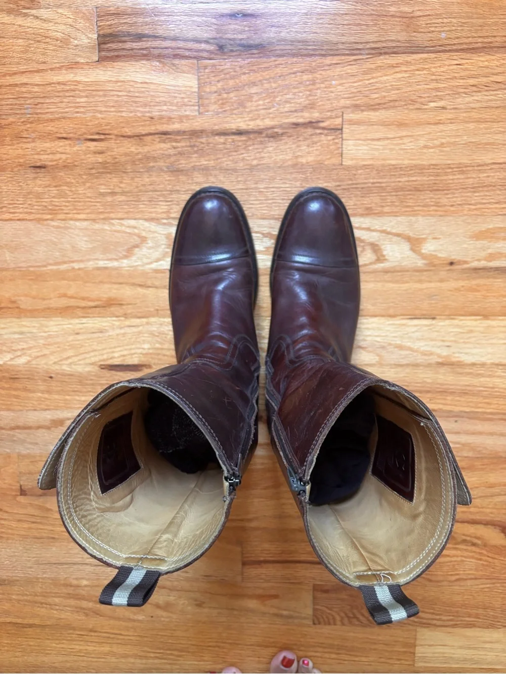 Coach Men's Moto Engineer Boots Dark Brown Leather Buckle Harness